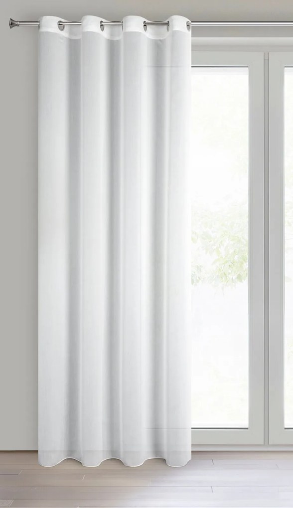 ZÁCLONA NA KRÚŽKOCH TIRSA 140X250 CM BIELA