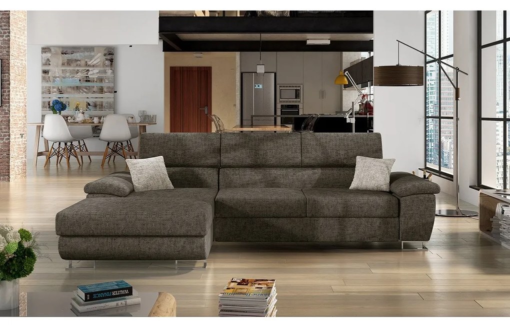 Rohová sedacia súprava Alvin Mini, Dostupné poťahy: ekokoža Soft 017 + Lux 06 + ekokoža Soft 017, Strana: ľavá