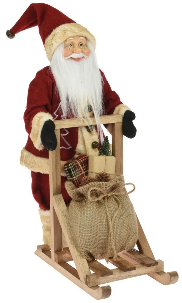 Vánoční figurka Santa Clause Mikolaj 45 cm červená