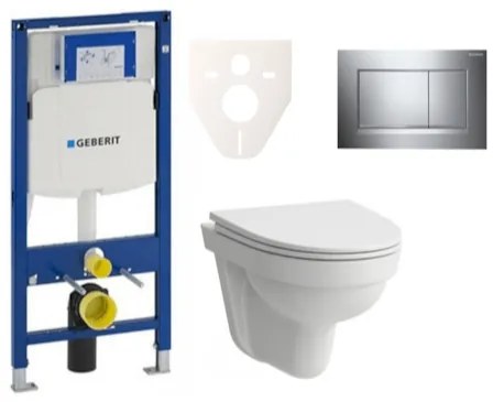 Cenovo zvýhodnený závesný WC set Geberit do ľahkých stien / predstenová montáž + WC Laufen Laufen Pro Nordic SIKOGES3H6, 1 ks