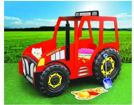 Plastiko Inlea4Fun detská postieľka Traktor červená