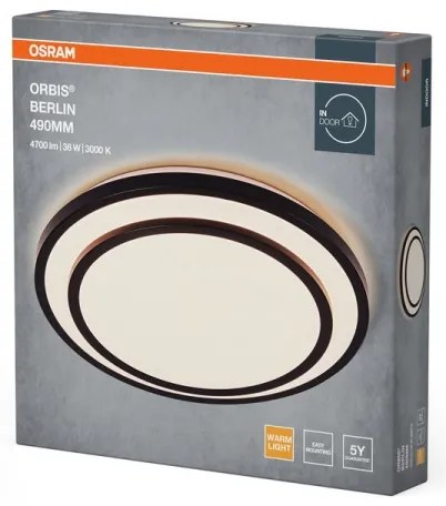 Osram - LED stropné svietidlo ORBIS BERLIN LED/36W/230V pr. 49,2 cm čierne