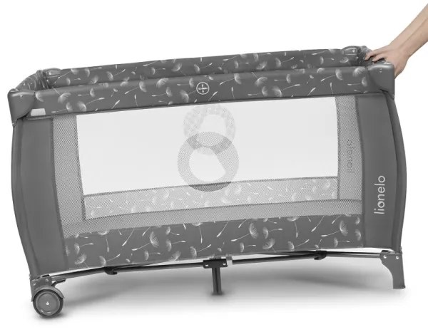 Lionelo - Cestovná postieľka SVEN PLUS sivá