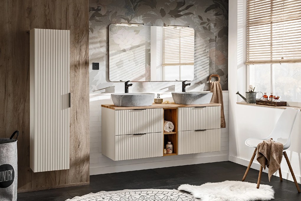 Comad Doplnková kúpeľňová skrinka vysoká Adel Cashmere 35 kašmír mat