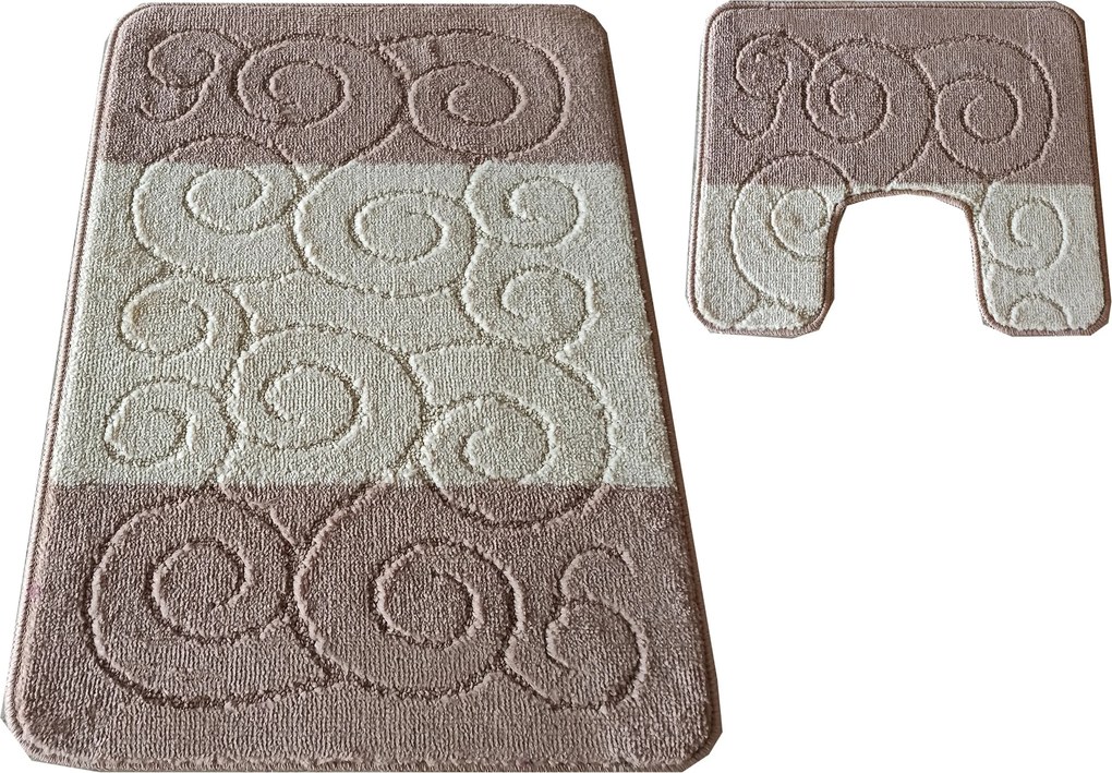 DY Kúpeľňová sada koberčekov s výrezom Sile - béžová