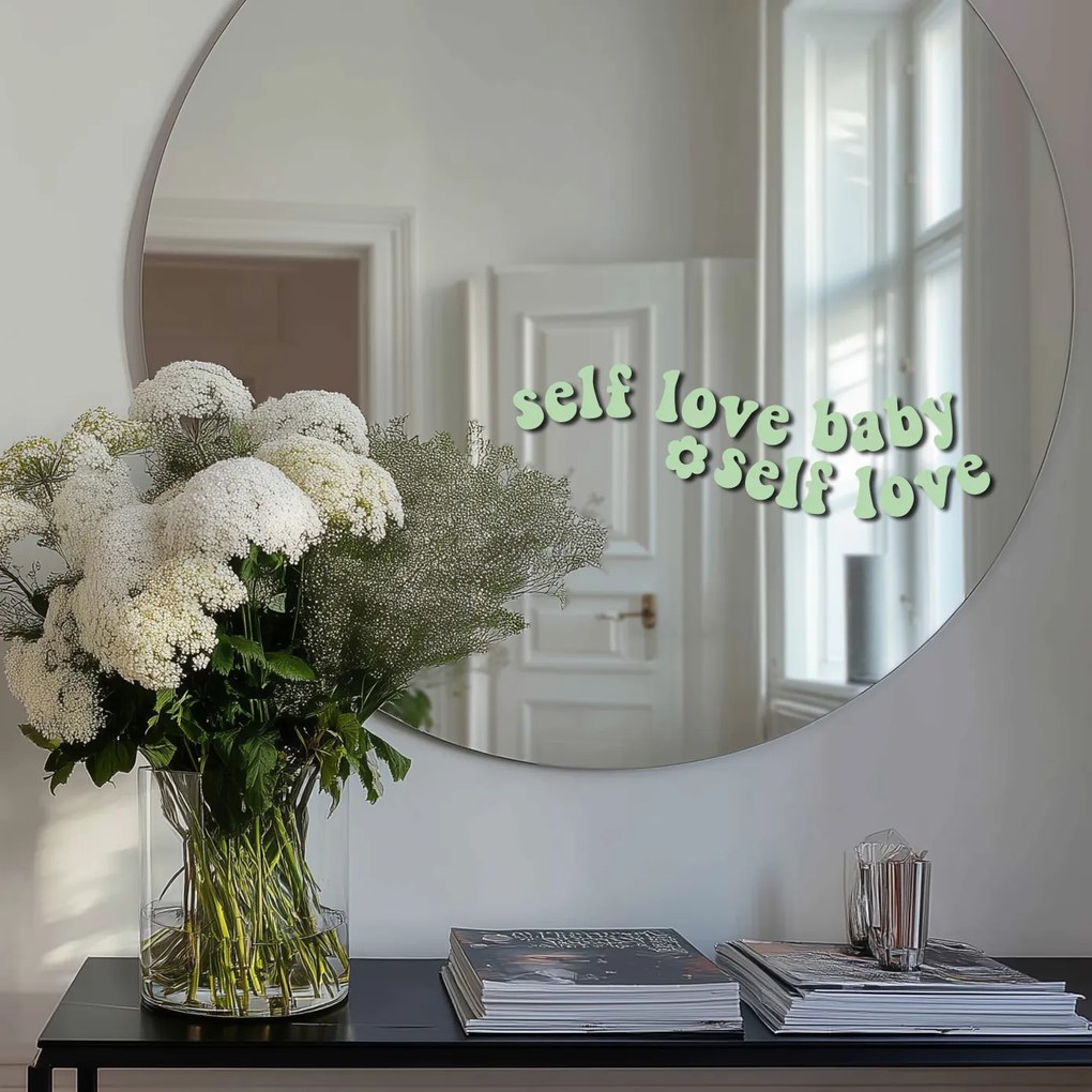 Nálepka na zrkadlo S25 – Self love baby