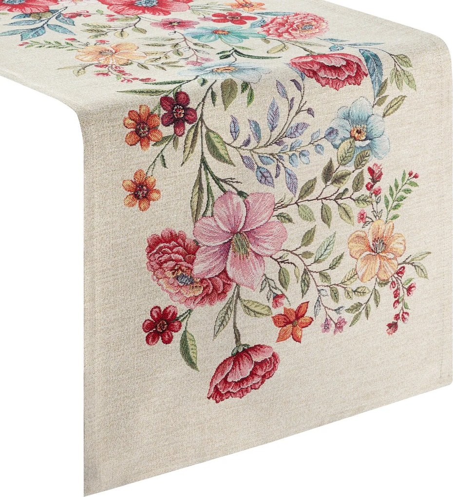 GOBELÍNOVÝ BEHÚŇ NA STÔL FLOS 45X140 CM VZOROVANÁ