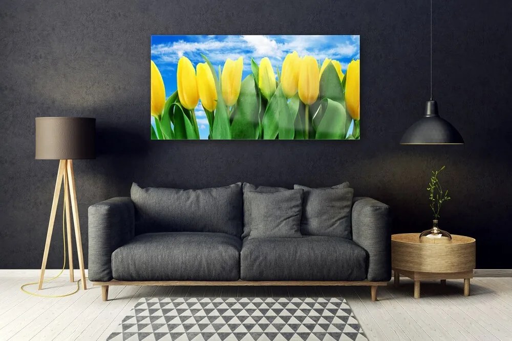 Obraz na akrylátovom skle Tulipány kvety 120x60 cm