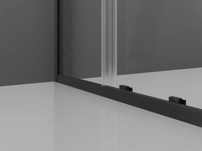 Mexen Exo Sprchová kabína posuvná 100 x 80 cm, transparentná, čierna - 8151-100-080-70-00