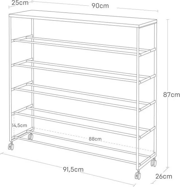 Biely kovový stojan na topánky 90,5x87x26 cm Tower – YAMAZAKI