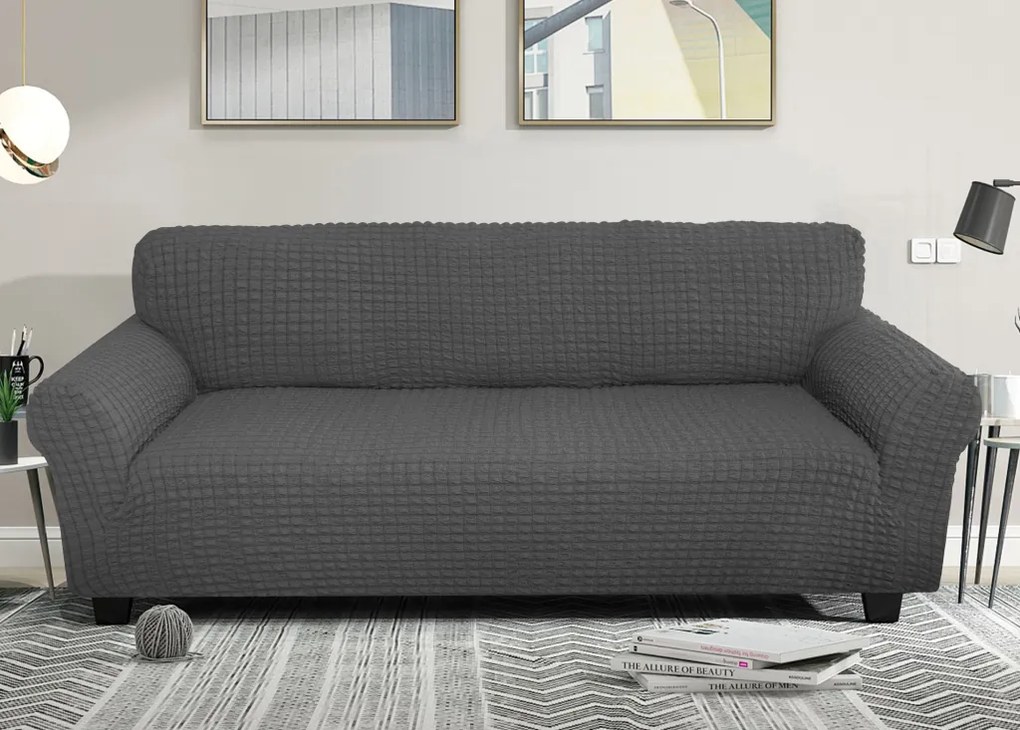 Látkový poťah na dvojmiestnu pohovku BestBerg / tmavo sivá