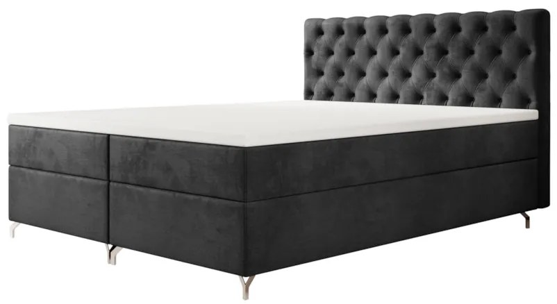 Čalúnená posteľ boxspring CHESTER 2, 160x200, Monolith 97