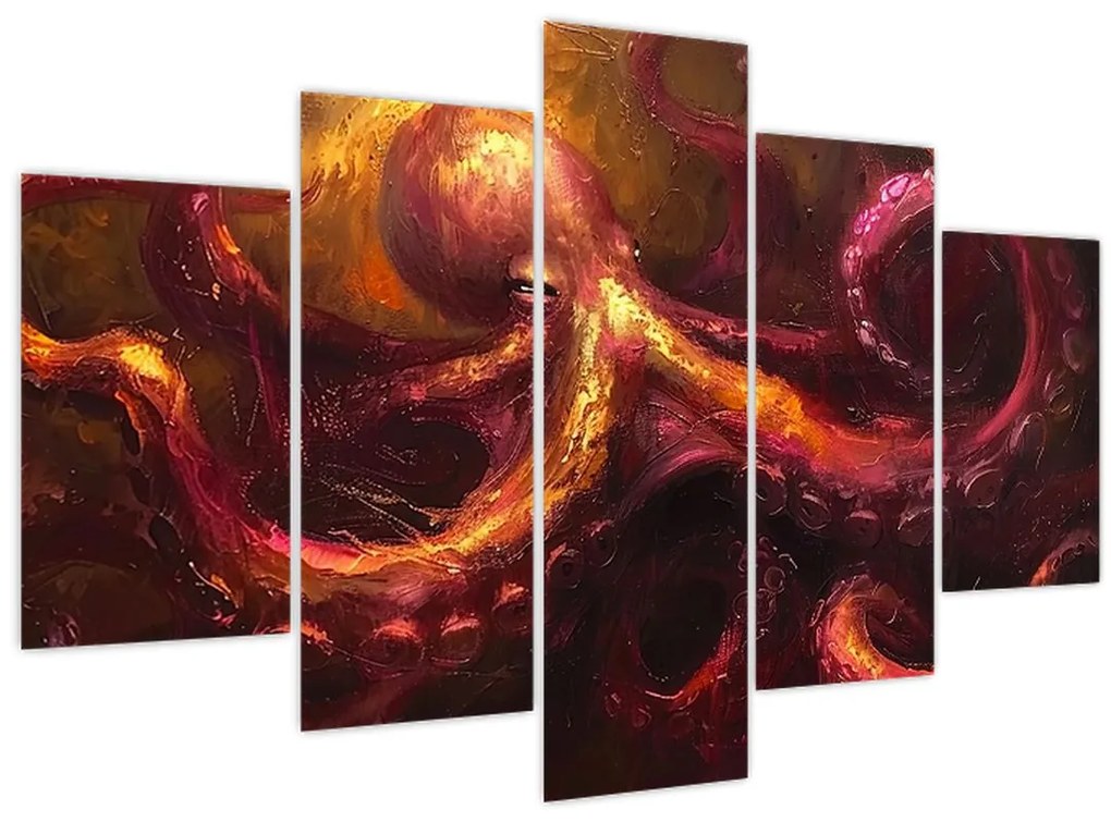 Obraz - Chobotnica, olejomaľba (150x105 cm)