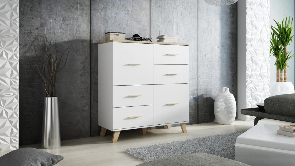 Cama Biela komoda Lotus 2D4S