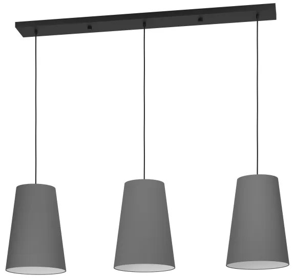 Eglo 390136 - Luster na lanku PETROSA 3xE27/40W/230V šedá
