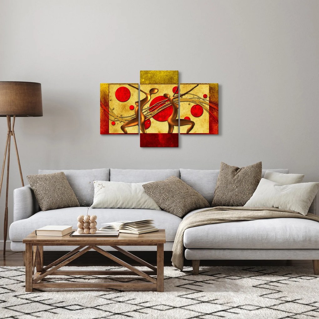 Abstraktný obraz s dvoma ženami (90x60 cm)