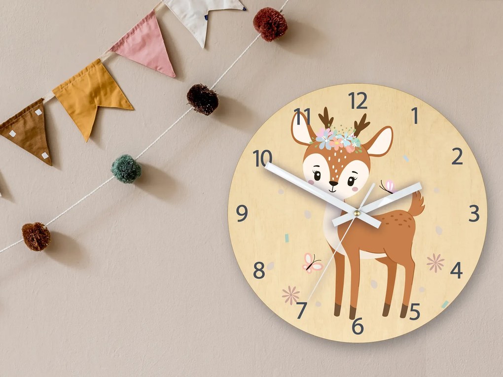 Dětské nástěnné hodiny Ami Jelínek s květy 30 cm vícebarevné