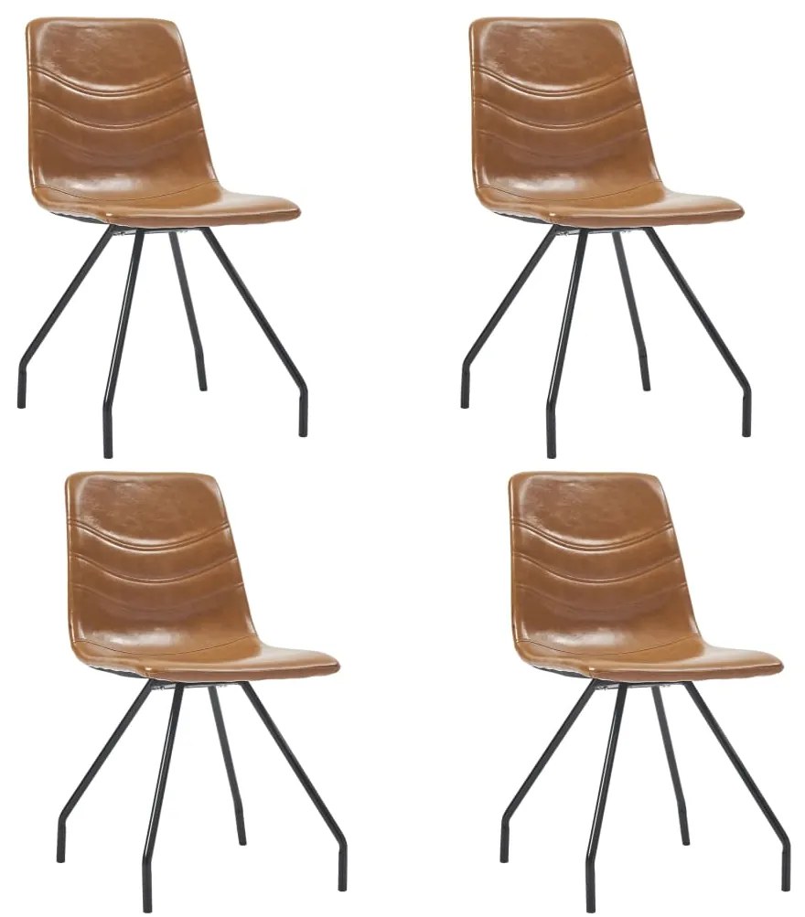 vidaXL Jedálenské stoličky 4 ks koňaková farba umelá koža
