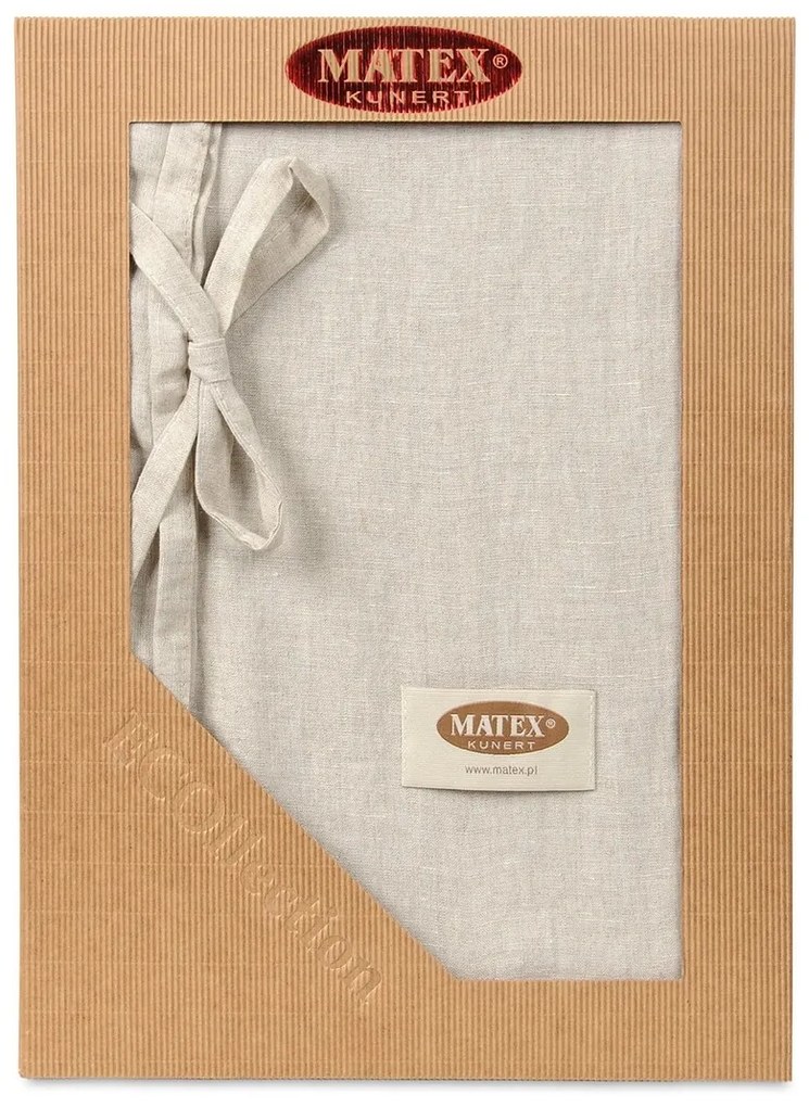 Obliečky zo zmesi bavlny a ľanu béžová, 220 x 200 cm, 2 ks 70 x 80 cm