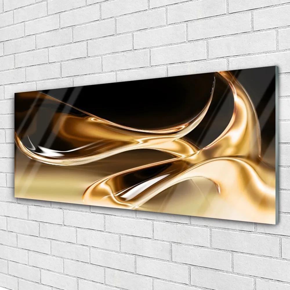 Obraz plexi Zlato abstrakcia art umenie 125x50 cm