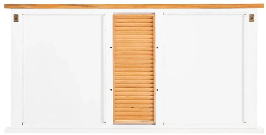 furniture-nabytek.cz - 2dílná koupelnová sada Capera, masivní borovice/MDF, lakovaná, bílá/hnědá