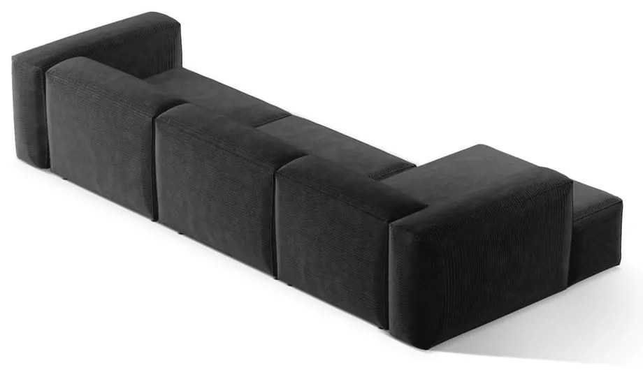 Tmavosivá menčestrová rohová pohovka (ľavý roh/s leňoškou) Bergano – Cosmopolitan Design