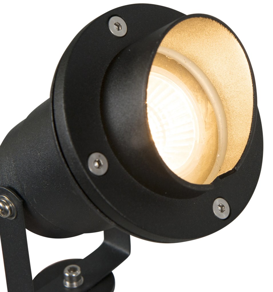 Záhradné bodové svetlo s hrotom čierne vrátane kábla a zástrčky IP65 - Done