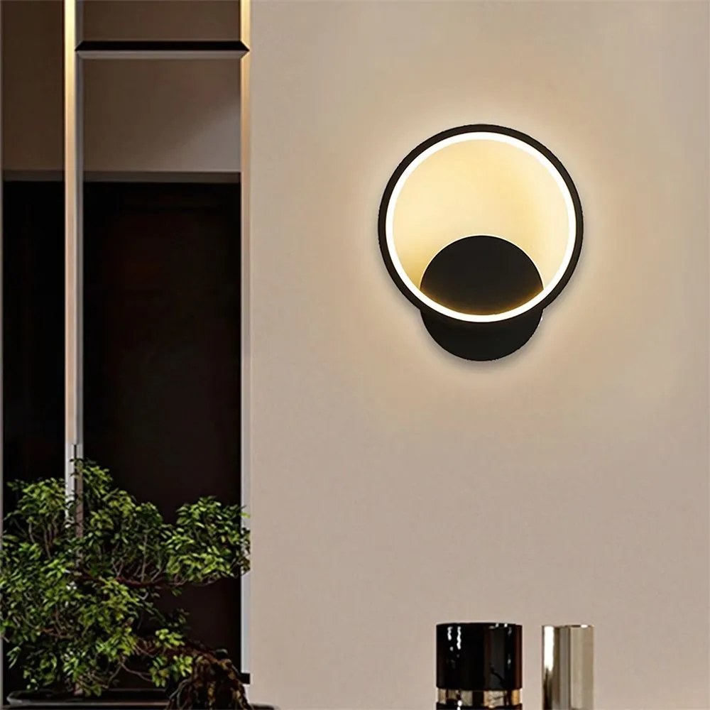 Toolight Toolight, LED nástenné svietidlo 20cm, 10W, 3000K, LHJ081-W, čierna matná, OSW-50060