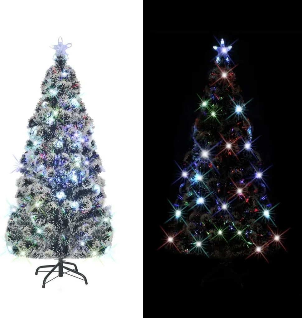 vidaXL Umelý vianočný stromček, podstavec a LED 150 cm, 170 vetvičiek