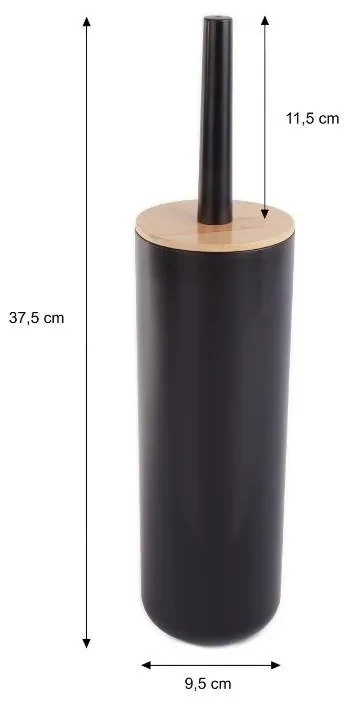 Erga Madera, toaletná WC kefa na postavenie, čierna-hnedá, ERG-YKA-P.MADERA-BLK