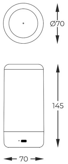 Zuma Line 1001 - LED Stmievateľná nabíjacia lampa ESTERNO LED/0,5W/230V čierna IP54