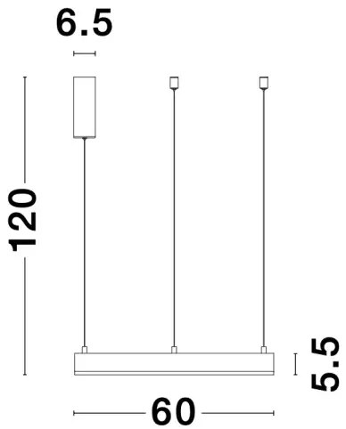 LED luster Motif 60 čierne stmievateľné