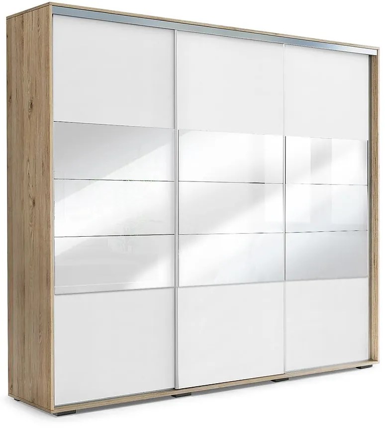 Skriňa Milena A26 Tri zrkadlá 0,4 Craft zlatá/Biely