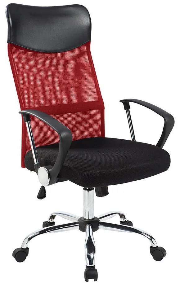 Ergonomické kancelárske kreslo s vysokou opierkou, 3 rôzne farby- červené