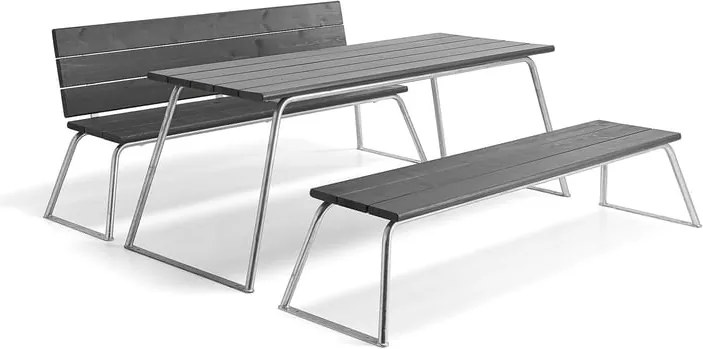 Zostava nábytku ARCTIC, 1 parková lavica s operadlom, 1 parková lavica bez operadla