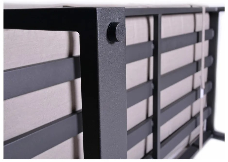 Čierno-béžový kovový záhradný lounge set pre 8 Portland – Rojaplast