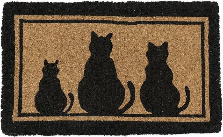 Rohožka z kokosových vlákien s mačkami Cats - 75*45*4cm