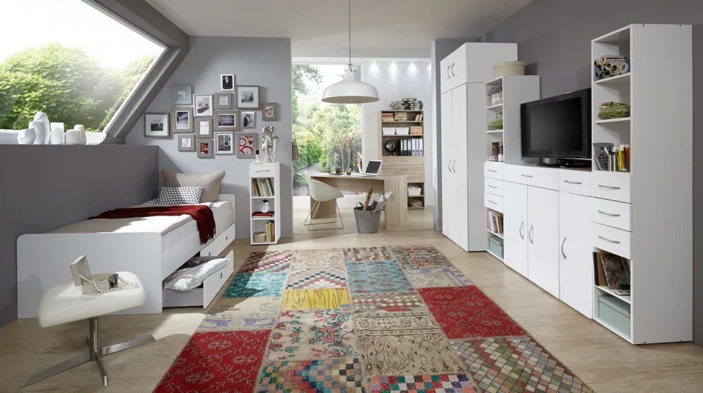 Skriňa s deleným priestorom Multiraum, 80 cm, biela