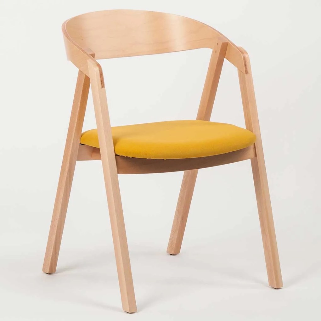 Stima stolička GURU buk s čalúneným sedákom Vyberte odtieň ->: Tmavo hnedá, Vyberte látku ->: LUX Terracotta 10