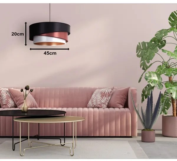 Duolla - Luster na lanku KOBO 1xE27/15W/230V pr. 45 cm čierna/vínová/strieborná