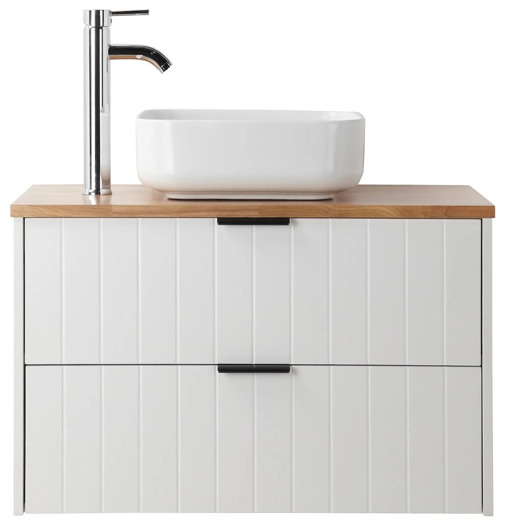 Nástenná skrinka pod umývadlo Houseland Velora s doskou 80 cm biela/dub