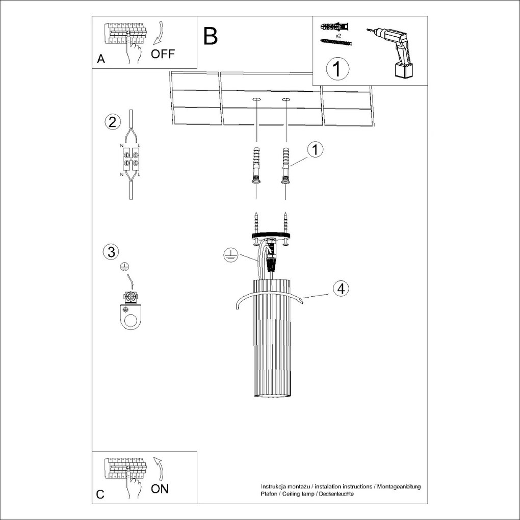 Stropné svietidlo Karbon, 1x biele kovové tienidlo, (20 cm)