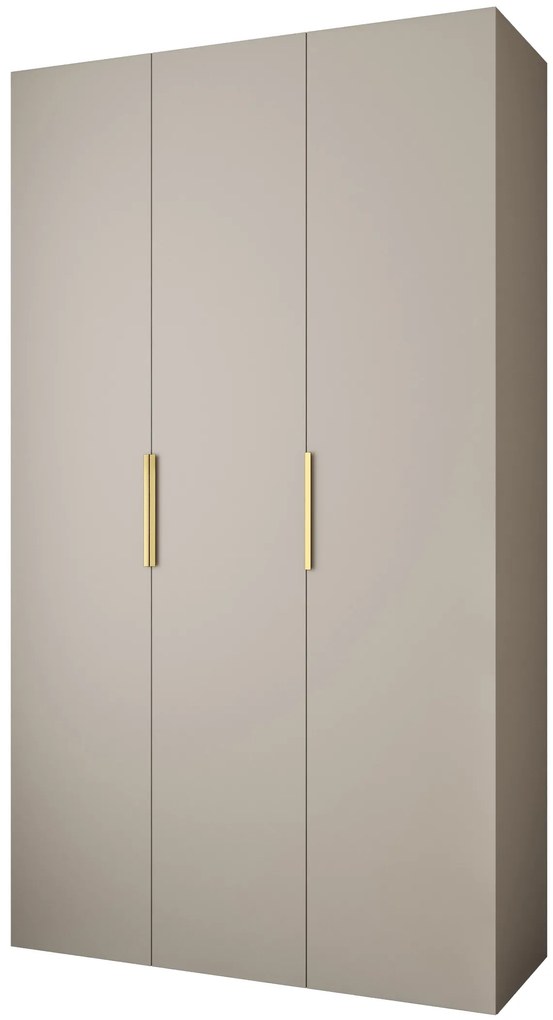 Šatníková skriňa 140 cm Carmela 50-4 (kašmír + zlatá). Akcia -20%. Vlastná spoľahlivá doprava až k Vám domov. 1126828