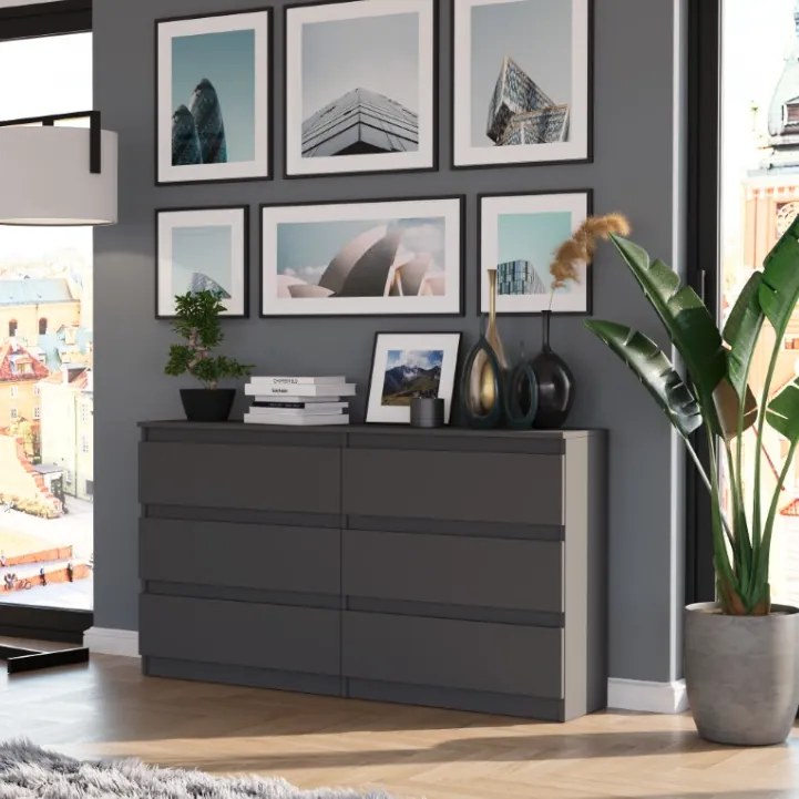 Moderná komoda R-140 - rôzne farebné prevedenia artisan mix biela