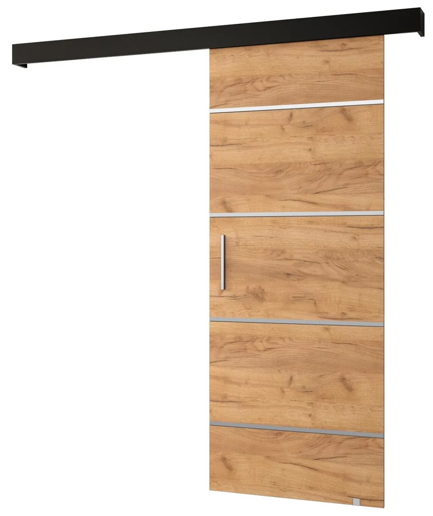 Posuvné dvere 80 cm Slavdro 4 (craft zlatý + čierna matná). Akcia -77%. Vlastná spoľahlivá doprava až k Vám domov. 1108828