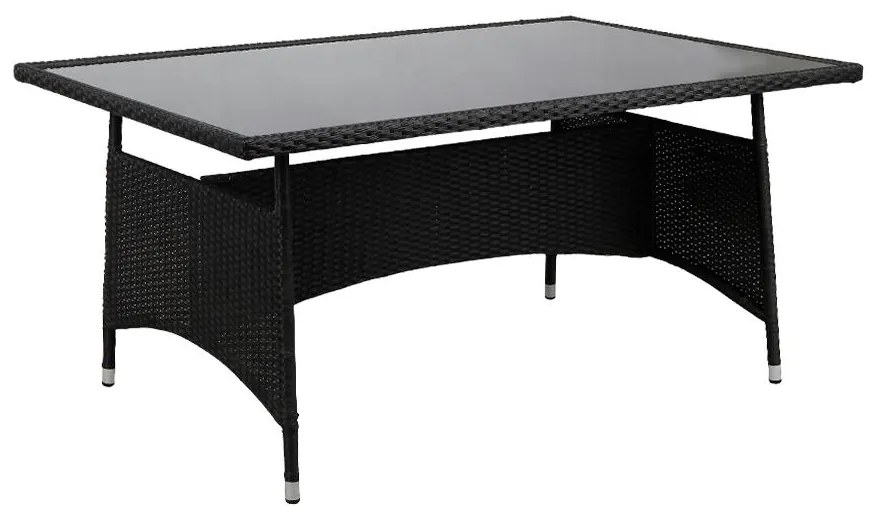 Stôl VIKING/LANZAROTE 150x90 cm, čierny ratan