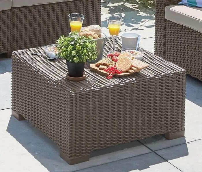 Záhradný stôl Keter California 68 x 68 x 35 cm,cappuccino