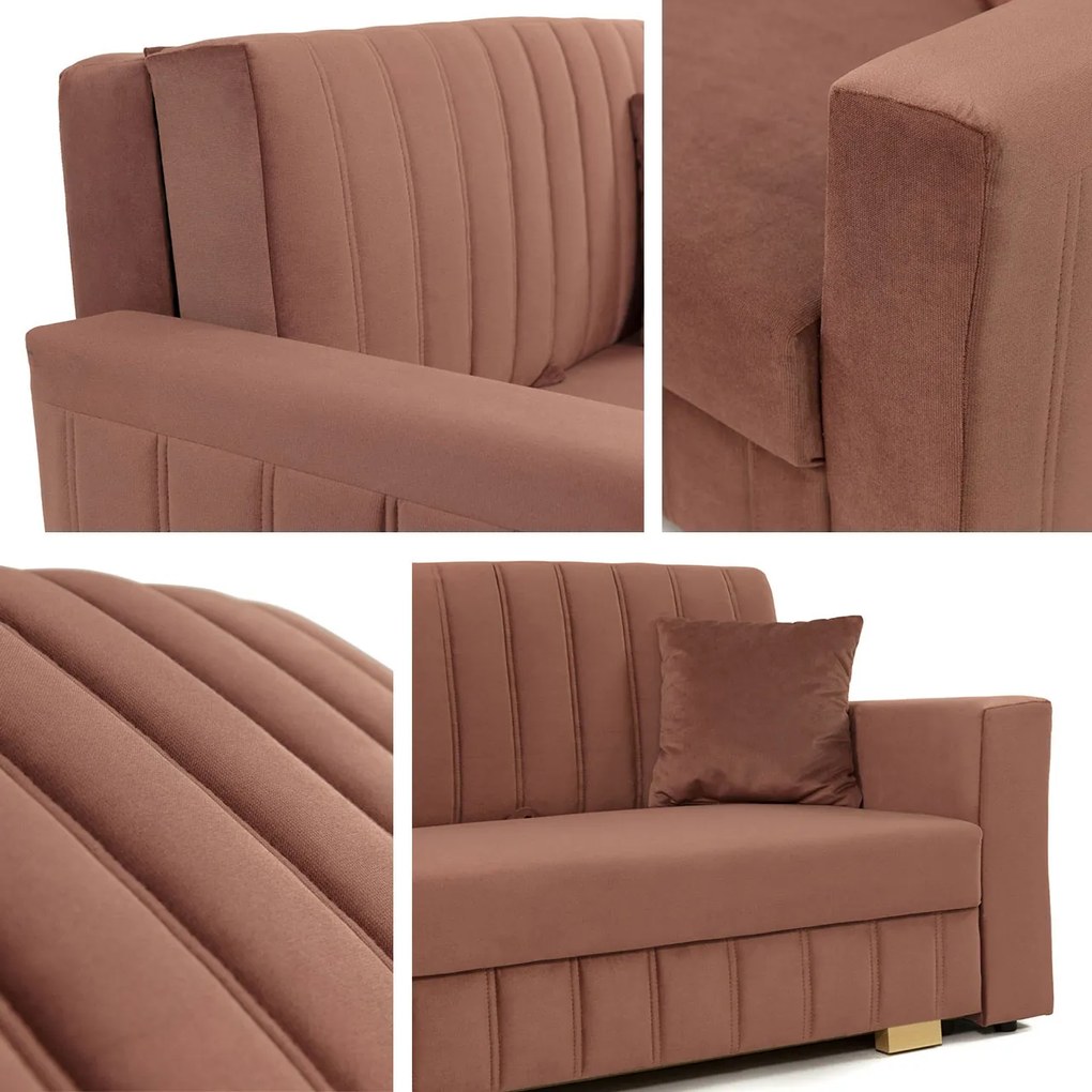 Rozkladacia pohovka Carivia Glam II (ružová) (s úl. priestorom). Vlastná spoľahlivá doprava až k Vám domov. 1121985