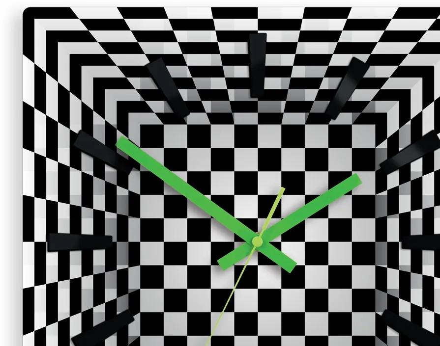 Nástenné hodiny Ilusion čiernobiele
