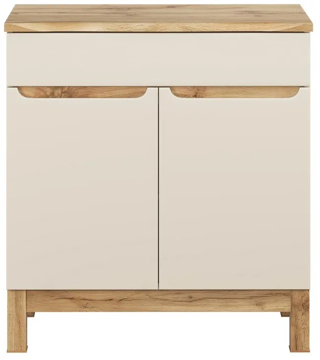 Skrinka pod umývadlo Bali Nature s doskou 80 cm kašmírová/dub wotan